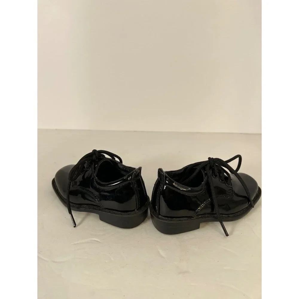 Tip Top‎ Boys Black Tuxedo Paton Leather Square Toe Lace up Shoe Size 5